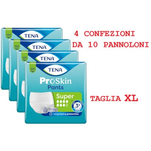 Tena Pants Super - XL - 48 Mutandine Incontinenza 7 Gocce - 4 confezioni da 12 pz