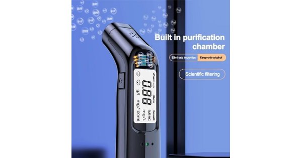 Etilometro Digitale Professionale Portatile - Tester Alcool Senza Contatto Con Display A Colori - Ricarica USB Type-C