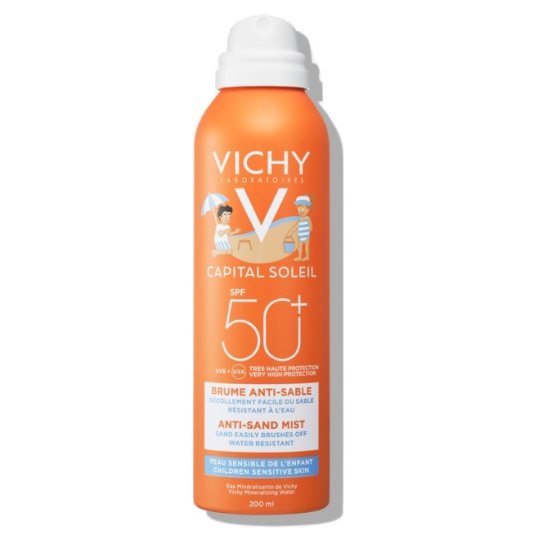 Vichy Capital Solelil protezione solare SPF 50+ - Spray anti-sabbia per bambini - 200 ml