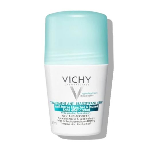 Vichy deodorante roll-on antitraspirante 48 h trattamento intensivo anti tracce 50 ml