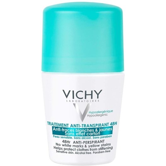 Vichy deodorante roll-on antitraspirante 48 h anti-macchie gialle e bianche 50 ml