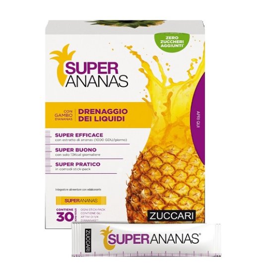 Super ananas 30 bustine da 10 ml per il drenaggio dei liquidi corporei