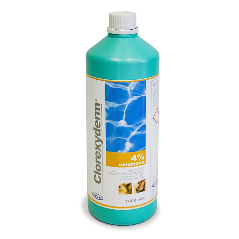 Clorexyderm soluzione 4% - disinfettante ed idratante cutaneo per cani e gatti 1000 ml