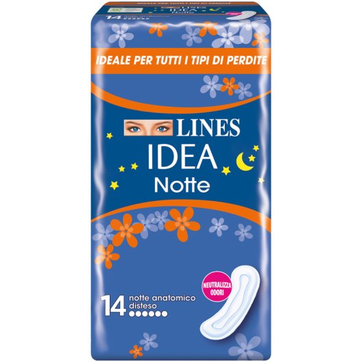 Lines Idea Notte assorbenti ipoallergenici - distesi senza ali - 14 assorbenti