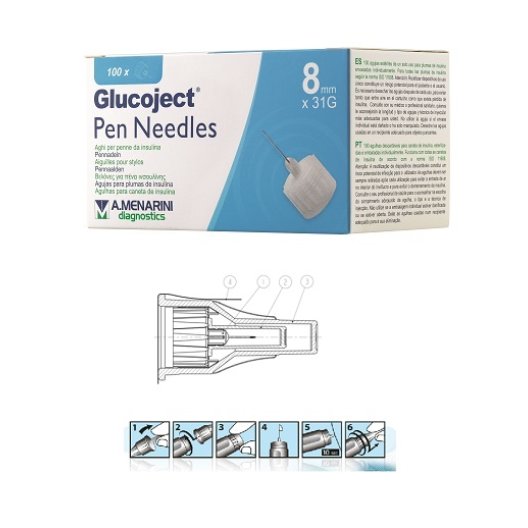 GLUCOJECT PEN NEEDLES 8MM G31