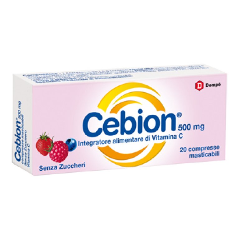 Cebion masticabile Senza Zucchero - integratore di Vitamina C gusto Frutti di Bosco - 20 compresse masticabili