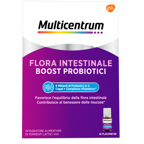 Multicentrum Flora intestinale Boost di probiotici 16 flaconcini