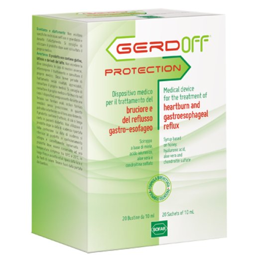 Gerdoff Protection sciroppo in bustine contro il reflusso gastro-esofageo ed il bruciore di stomaco - 20 bustine