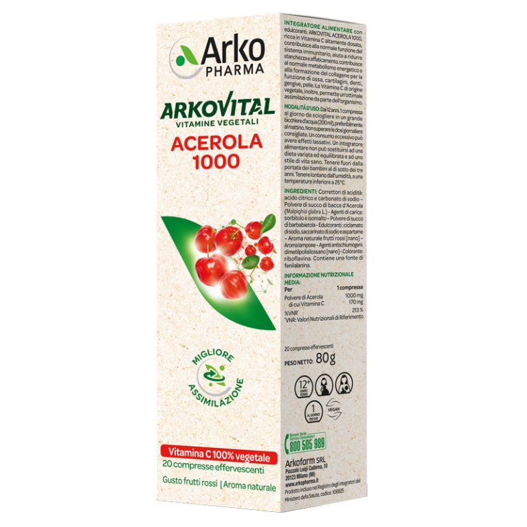 ARKOVITAL ACEROLA 1000 20CPR