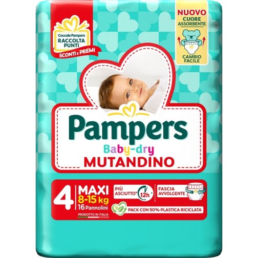 Pampers Baby Dry mutandino Maxi - taglia 4 dagli 8 ai 15 Kg - 16 pannolini