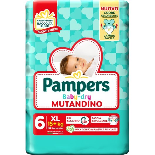 Pampers Baby Dry mutandino XL - taglia 6 oltre i 15 Kg - 14 pannolini