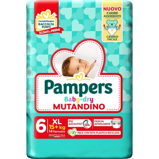 Pampers Baby Dry mutandino XL - taglia 6 oltre i 15 Kg - 14 pannolini