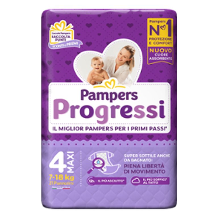 Pampers progressi Maxi Taglia 4 (7-18 kg) - 21 pannolini