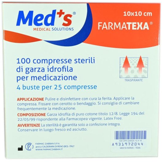 GARZA MEDS 12/8 10X10CM SSR