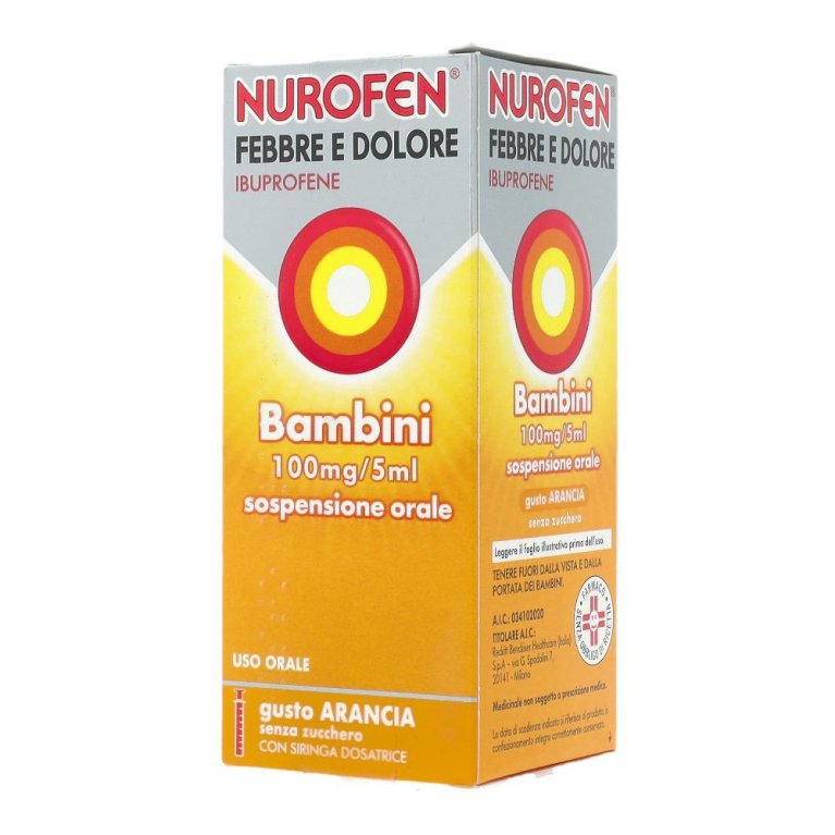 Nurofen Febbre e Dolore Bambini - 100 mg/5ml sospensione orale - Gusto Arancia 100 ml
