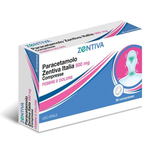 Paracetamolo 500 mg Febbre e Dolore Zentiva - 30 compresse
