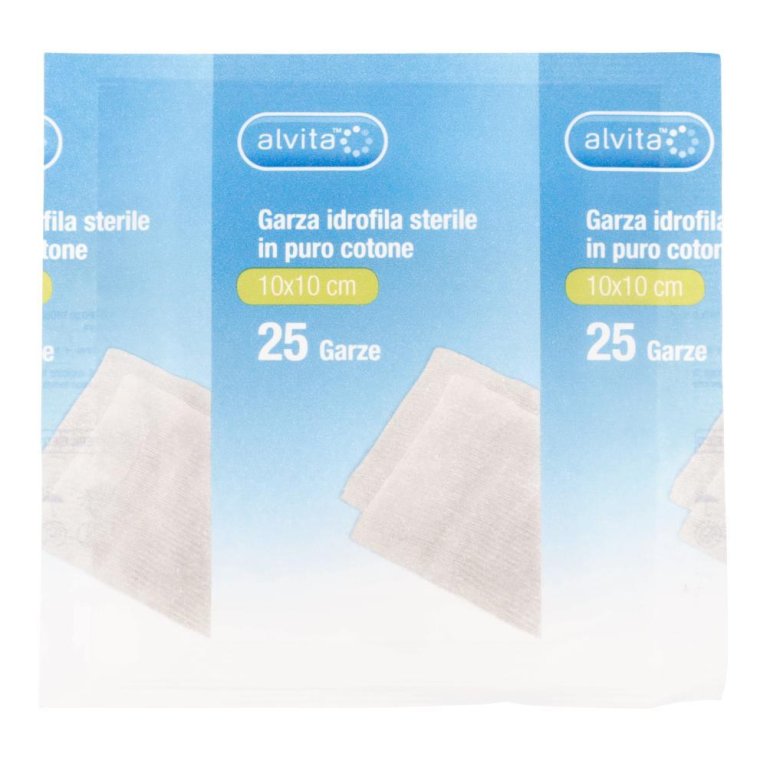 ALVITA GARZA IDROF 10X10 25PZ ALVITA GARZA IDROF 10X10 25PZ