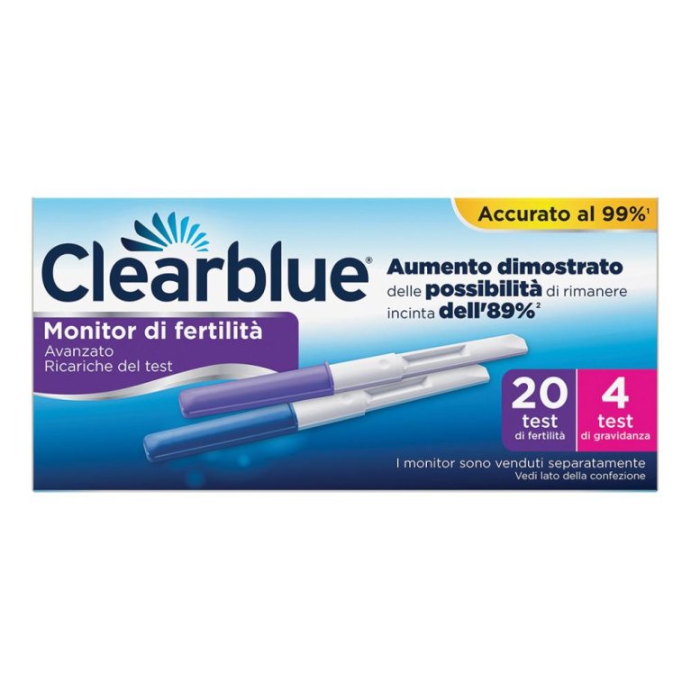 Clearblue Ricariche del test Monitor di Fertilità Avanzato - 20 test di fertilità + 4 test di gravidanza Clearblue Ricariche del test Monitor di Fertilità Avanzato - 20 test di fertilità + 4 test di gravidanza