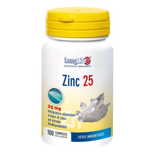 LONGLIFE ZINC 25MG 100CPR LONGLIFE ZINC 25MG 100CPR