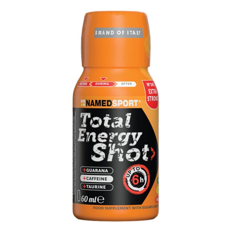 Total Energy shot orange 60 ml con taurina caffeina guaranà e ginseng