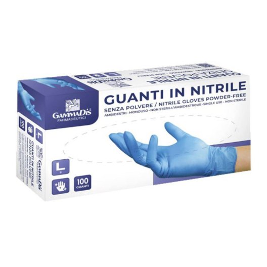 GUANTI NITRILE S/POLV L 100PZ