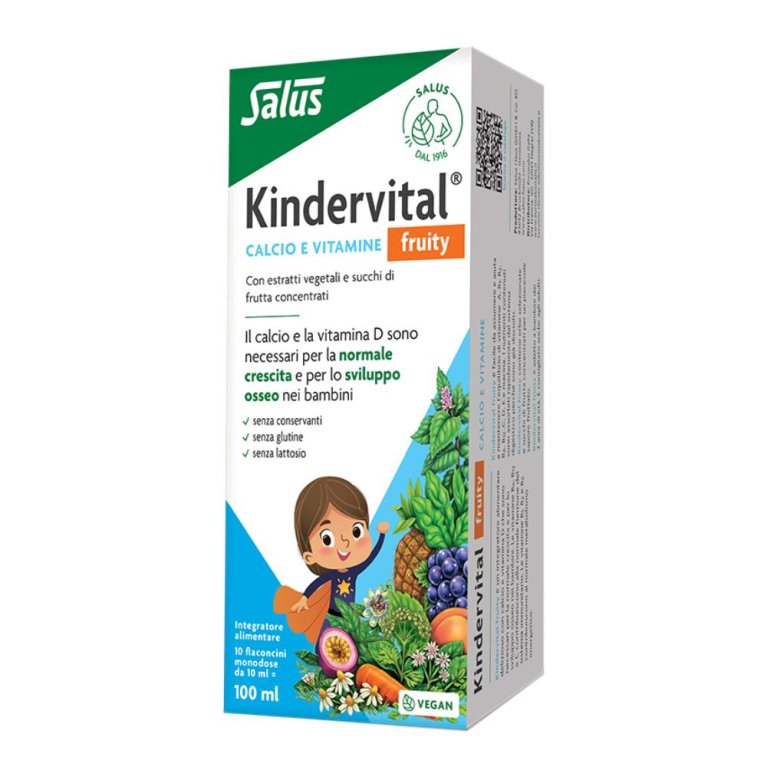 Kindervital Fruity - integratore naturale per crescita e sviluppo - 10 flaconcini