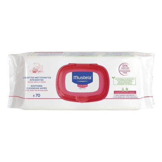Mustela salviettine detergenti lenitive per pelli sensibili e reattive 70 salviettine