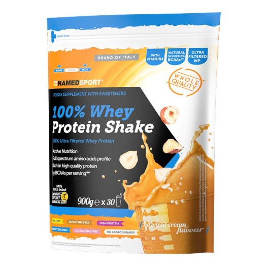 NamedSport - Protein Shake 100% Whey - gusto crema-nocciola - 900 grammi