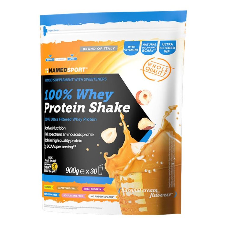 NamedSport - Protein Shake 100% Whey - gusto crema-nocciola - 900 grammi