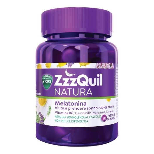 ZZZQuil Natura pastiglie gommose con melatonina per addormentarsi rapidamente - 30 pastiglie gommose gusto frutti di bosco