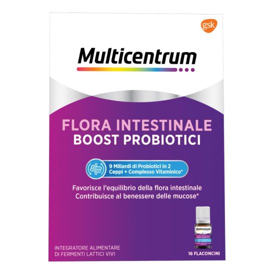 Multicentrum Flora intestinale Boost di probiotici 16 flaconcini