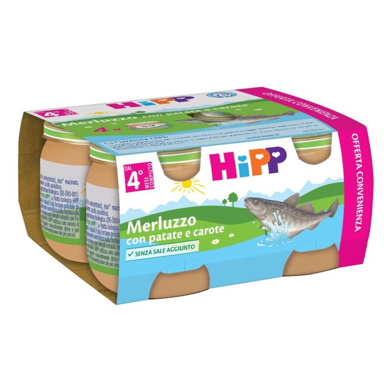 HIPP MERLUZZO PATATE/CAR 4X80G HIPP MERLUZZO PATATE/CAR 4X80G