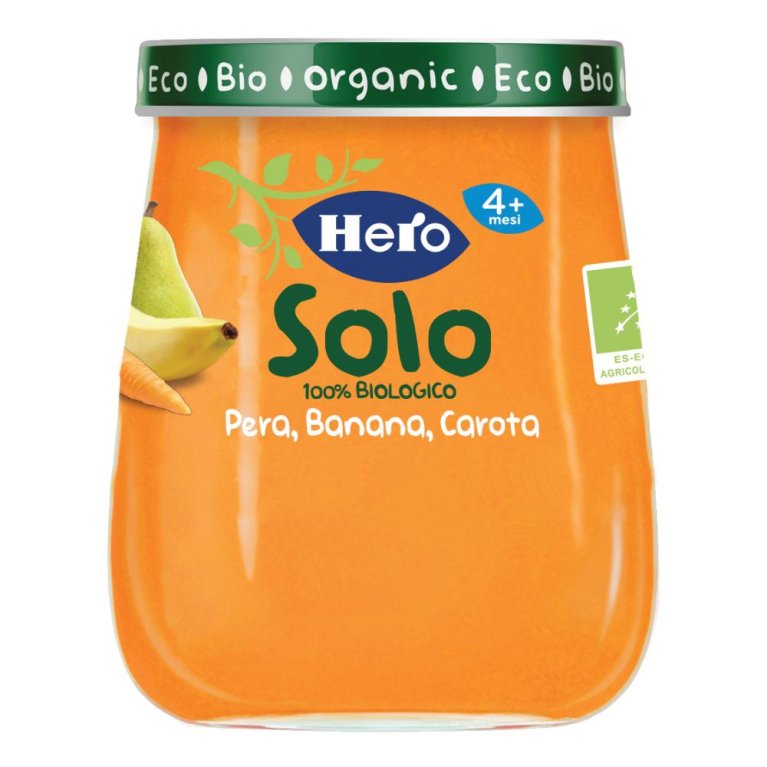 Hero Solo Omogeneizzato Biologico Pera, Banana e Carota - 120 grammi