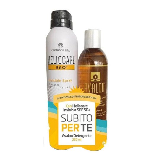 Heliocare 360° Spray SPF 50+ invisibile corpo 200 ml + Avalon Detergente fluido 250 ml in Omaggio