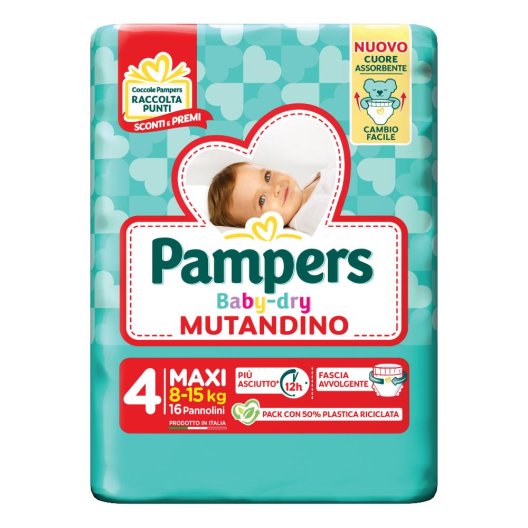 Pampers Baby Dry mutandino Maxi - taglia 4 dagli 8 ai 15 Kg - 16 pannolini Pampers Baby Dry mutandino Maxi - taglia 4 dagli 8 ai 15 Kg - 16 pannolini