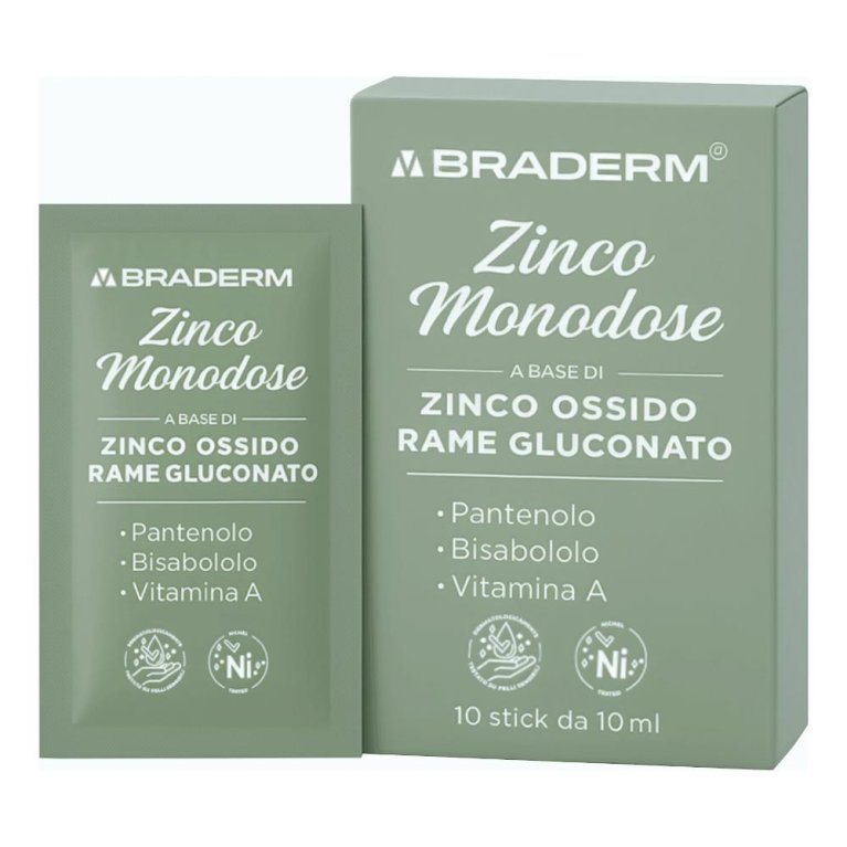 ZINCO MONODOSE 10STICK BRADERM ZINCO MONODOSE 10STICK BRADERM
